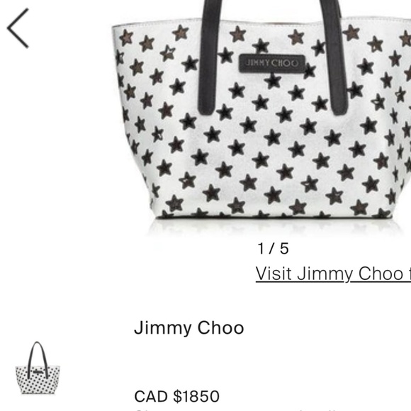 Jimmy choo SOFIA/M NAPPA LEATHER TOTE BAG WITH PERFORATED STARS (NEW) - Picture 2 of 16